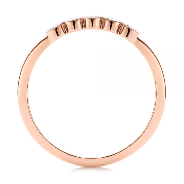 14k Rose Gold Stackable Rose Cut Diamond Ring - Front View -  106164