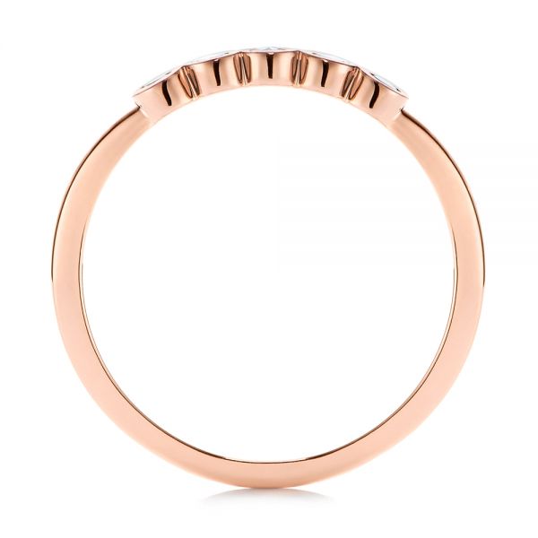 14k Rose Gold Stackable Rose Cut Diamond Ring - Front View -  106164 - Thumbnail