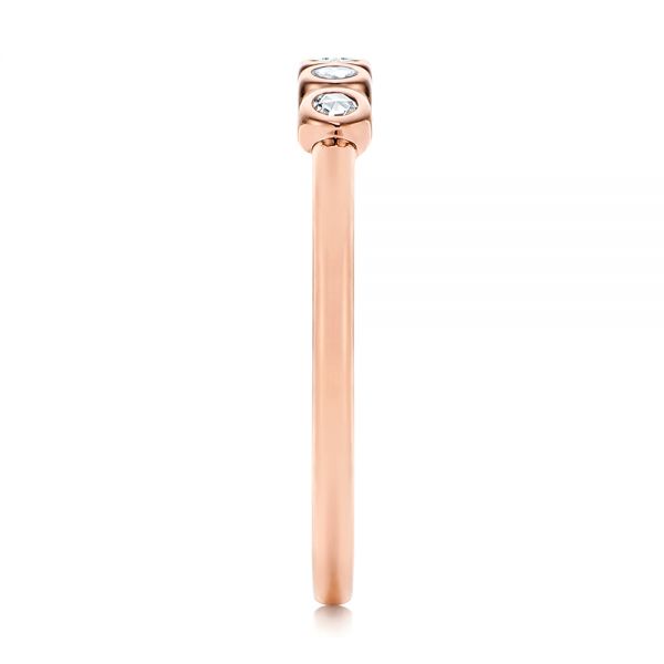 14k Rose Gold Stackable Rose Cut Diamond Ring - Side View -  106164 - Thumbnail
