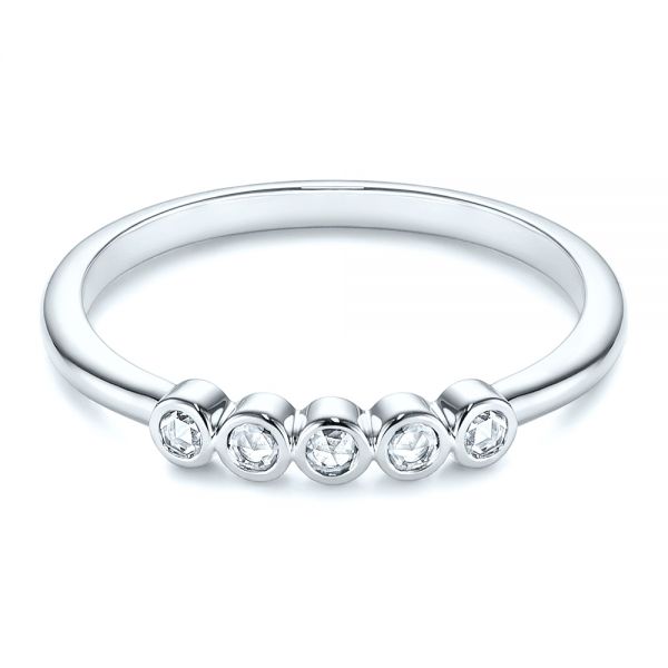14k White Gold 14k White Gold Stackable Rose Cut Diamond Ring - Flat View -  106164 - Thumbnail