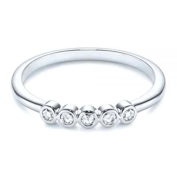  Platinum Platinum Stackable Rose Cut Diamond Ring - Flat View -  106164 - Thumbnail