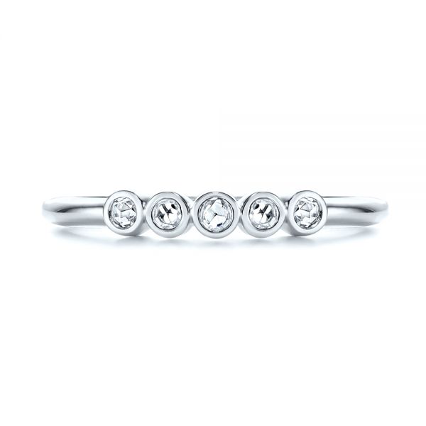 14k White Gold 14k White Gold Stackable Rose Cut Diamond Ring - Top View -  106164