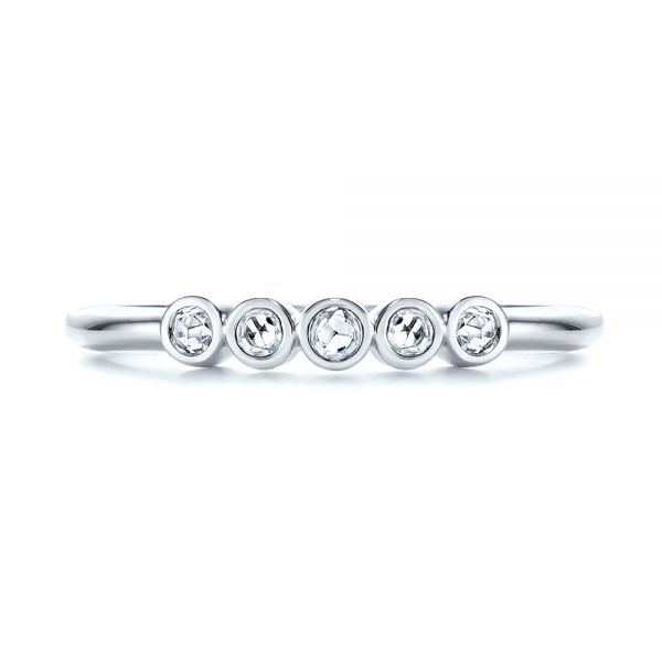 14k White Gold 14k White Gold Stackable Rose Cut Diamond Ring - Top View -  106164 - Thumbnail