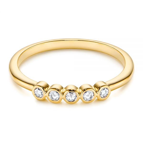 18k Yellow Gold 18k Yellow Gold Stackable Rose Cut Diamond Ring - Flat View -  106164