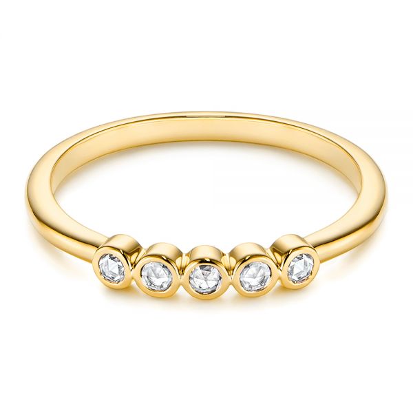 18k Yellow Gold 18k Yellow Gold Stackable Rose Cut Diamond Ring - Flat View -  106164 - Thumbnail