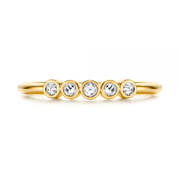 18k Yellow Gold 18k Yellow Gold Stackable Rose Cut Diamond Ring - Top View -  106164 - Thumbnail