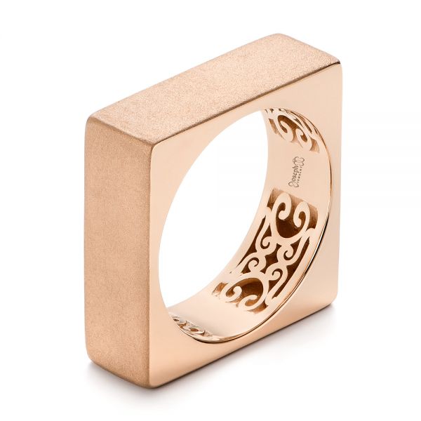 14k Rose Gold 14k Rose Gold Stackable Square Fashion Ring - Three-Quarter View -  106098 - Thumbnail