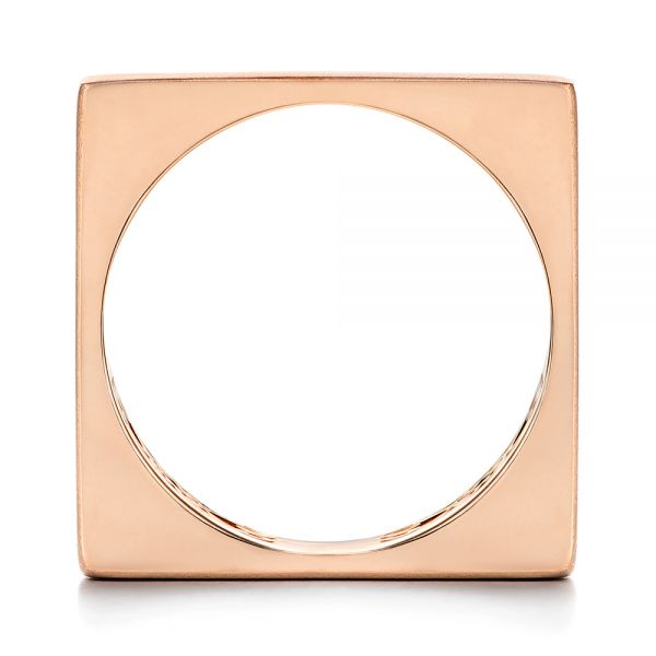 14k Rose Gold 14k Rose Gold Stackable Square Fashion Ring - Front View -  106098 - Thumbnail