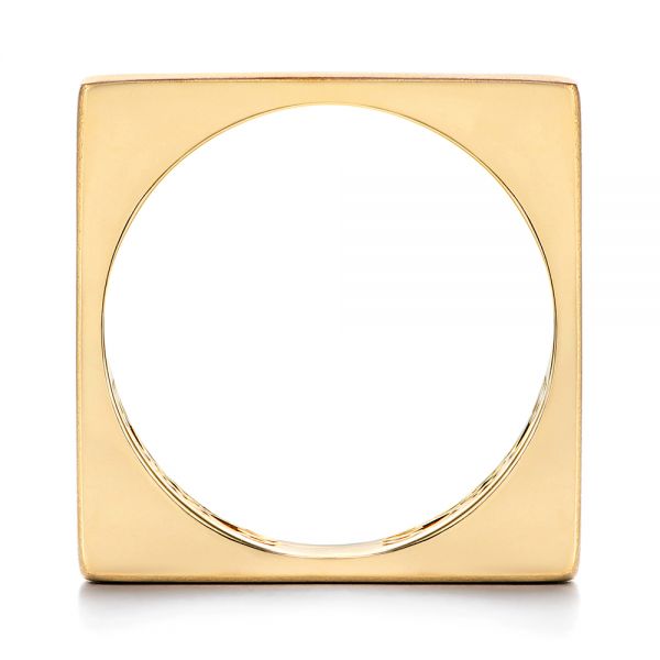 14k Yellow Gold Stackable Square Fashion Ring - Front View -  106098