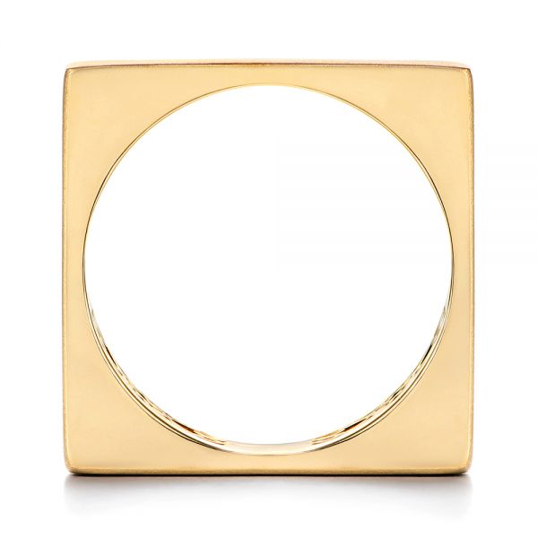14k Yellow Gold Stackable Square Fashion Ring - Front View -  106098 - Thumbnail