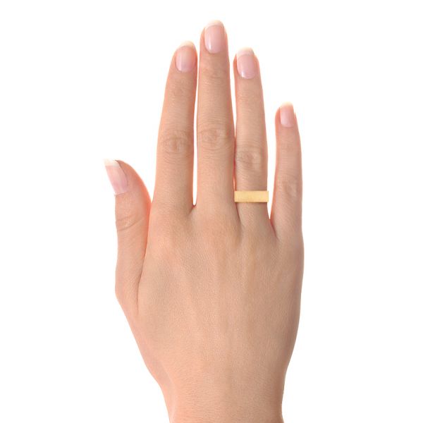 14k Yellow Gold Stackable Square Fashion Ring - Hand View -  106098