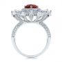 18k White Gold Starburst Diamond And Ruby Fashion Ring - Front View -  105670 - Thumbnail