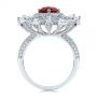18k White Gold Starburst Diamond And Ruby Fashion Ring - Front View -  105670 - Thumbnail