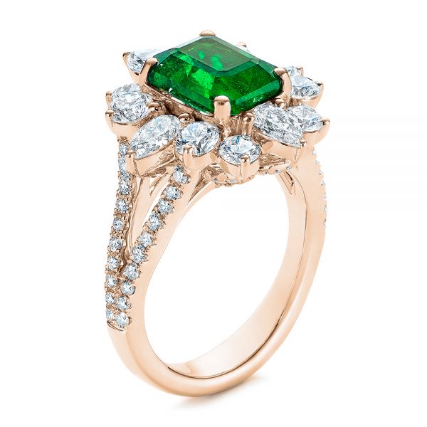 Starburst Emerald and Diamond Fashion Ring - Image