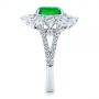 18k White Gold Starburst Emerald And Diamond Fashion Ring - Side View -  105672 - Thumbnail