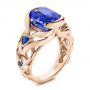 14k Rose Gold 14k Rose Gold Tanzanite And Blue Sapphire Fashion Ring - Three-Quarter View -  106147 - Thumbnail