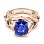 14k Rose Gold 14k Rose Gold Tanzanite And Blue Sapphire Fashion Ring - Flat View -  106147 - Thumbnail