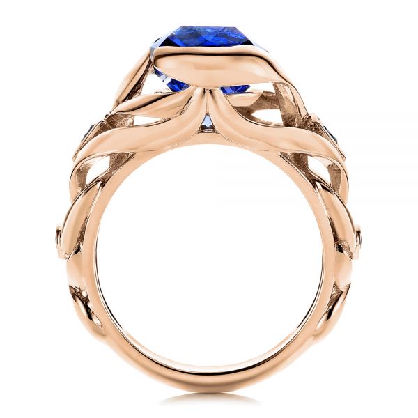 14k Rose Gold 14k Rose Gold Tanzanite And Blue Sapphire Fashion Ring - Front View -  106147