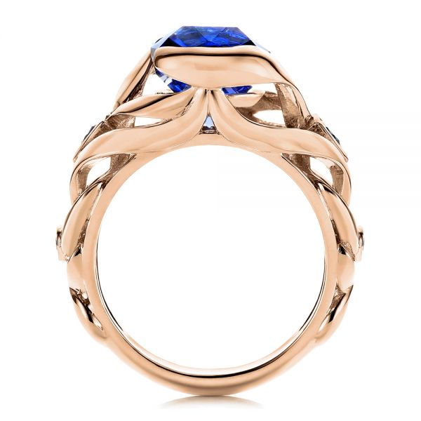 18k Rose Gold 18k Rose Gold Tanzanite And Blue Sapphire Fashion Ring - Front View -  106147