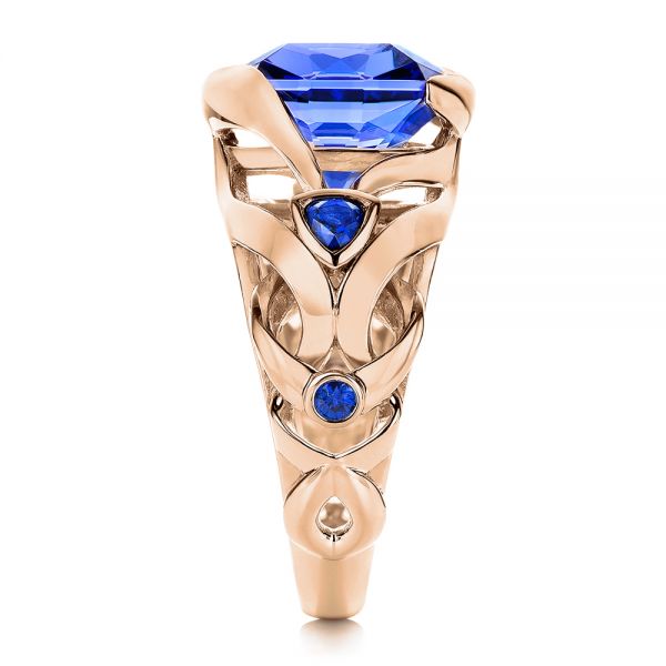 14k Rose Gold 14k Rose Gold Tanzanite And Blue Sapphire Fashion Ring - Side View -  106147