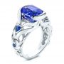 14k White Gold 14k White Gold Tanzanite And Blue Sapphire Fashion Ring - Three-Quarter View -  106147 - Thumbnail