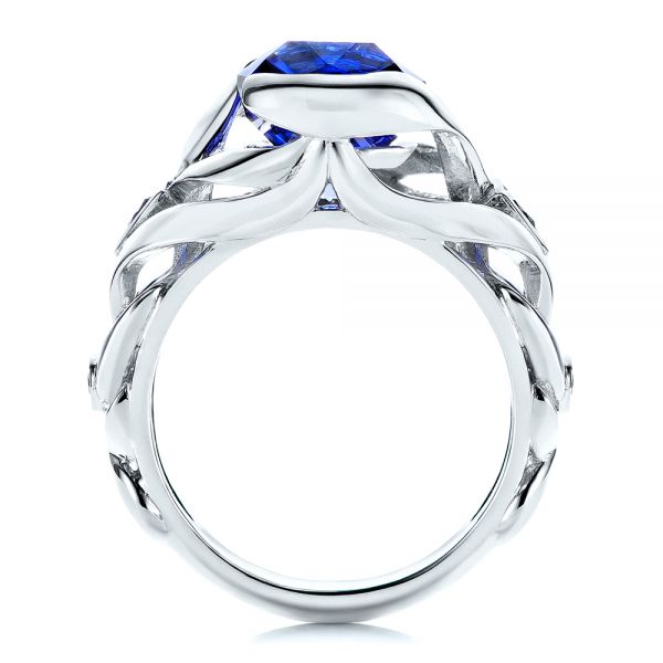  Platinum Tanzanite And Blue Sapphire Fashion Ring - Front View -  106147