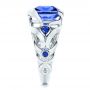 14k White Gold 14k White Gold Tanzanite And Blue Sapphire Fashion Ring - Side View -  106147 - Thumbnail