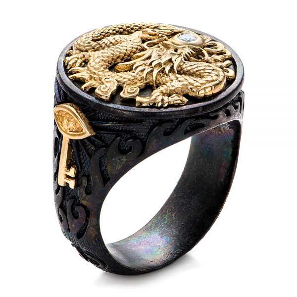 Bold Silver Double Dragon Ring | Carved Fire Dragons | Unique Jewelry -  Nine Amulets