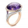 Two-tone Amethyst And Diamond Halo Fashion Ring - Vanna K - Three-Quarter View -  101855 - Thumbnail