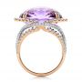 Two-tone Amethyst And Diamond Halo Fashion Ring - Vanna K - Front View -  101855 - Thumbnail