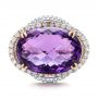 Two-tone Amethyst And Diamond Halo Fashion Ring - Vanna K - Top View -  101855 - Thumbnail