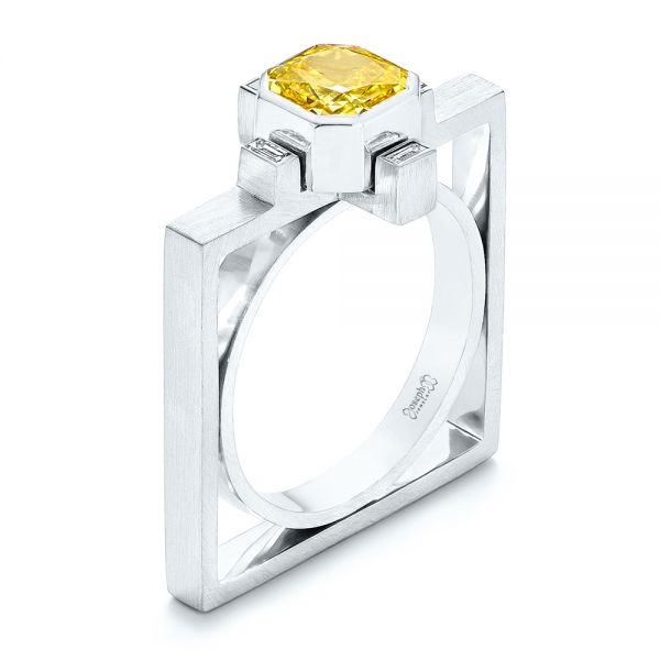 Two-Tone Yellow and White Diamond Fashion Ring - Image