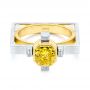  Platinum And 18k Yellow Gold Two-tone Yellow And White Diamond Fashion Ring - Flat View -  106102 - Thumbnail