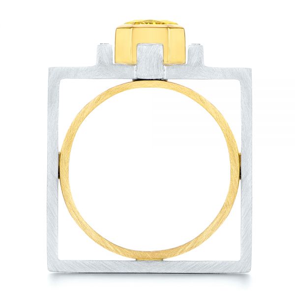 Platinum And 18k Yellow Gold Two-tone Yellow And White Diamond Fashion Ring - Front View - 106102