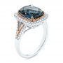 14k Rose Gold Two-tone London Blue Topaz And Diamond Ring - Three-Quarter View -  105008 - Thumbnail