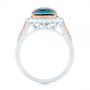 14k Rose Gold Two-tone London Blue Topaz And Diamond Ring - Front View -  105008 - Thumbnail