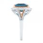 18k Rose Gold 18k Rose Gold Two-tone London Blue Topaz And Diamond Ring - Side View -  105008 - Thumbnail
