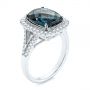  Platinum Platinum Two-tone London Blue Topaz And Diamond Ring - Three-Quarter View -  105008 - Thumbnail