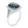 14k White Gold 14k White Gold Two-tone London Blue Topaz And Diamond Ring - Three-Quarter View -  105008 - Thumbnail