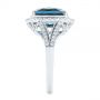  Platinum Platinum Two-tone London Blue Topaz And Diamond Ring - Side View -  105008 - Thumbnail