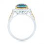 14k Yellow Gold 14k Yellow Gold Two-tone London Blue Topaz And Diamond Ring - Front View -  105008 - Thumbnail