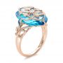 18k Rose Gold Vintage Filigree Blue Topaz Fashion Ring - Vanna K