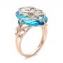 14k Rose Gold 14k Rose Gold Vintage Filigree Blue Topaz Fashion Ring - Vanna K - Three-Quarter View -  101858 - Thumbnail