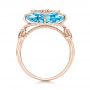 18k Rose Gold 18k Rose Gold Vintage Filigree Blue Topaz Fashion Ring - Vanna K - Front View -  101858 - Thumbnail