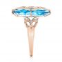 14k Rose Gold 14k Rose Gold Vintage Filigree Blue Topaz Fashion Ring - Vanna K - Side View -  101858 - Thumbnail