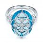  Platinum Platinum Vintage Filigree Blue Topaz Fashion Ring - Vanna K - Flat View -  101858 - Thumbnail