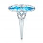 14k White Gold 14k White Gold Vintage Filigree Blue Topaz Fashion Ring - Vanna K - Side View -  101858 - Thumbnail