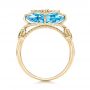 14k Yellow Gold 14k Yellow Gold Vintage Filigree Blue Topaz Fashion Ring - Vanna K - Front View -  101858 - Thumbnail