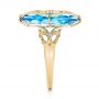 14k Yellow Gold 14k Yellow Gold Vintage Filigree Blue Topaz Fashion Ring - Vanna K - Side View -  101858 - Thumbnail