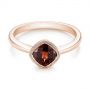 14k Rose Gold 14k Rose Gold Vintage-inspired Garnet Fashion Ring - Flat View -  104595 - Thumbnail